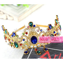 Princesse personnalisée en gros plaqué en strass tiaras